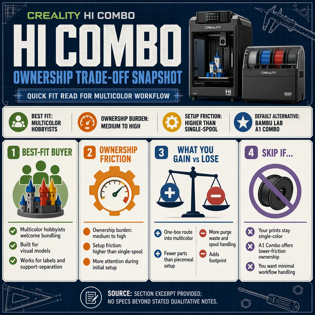 Infographic showing when Creality Hi Combo ownership makes sense